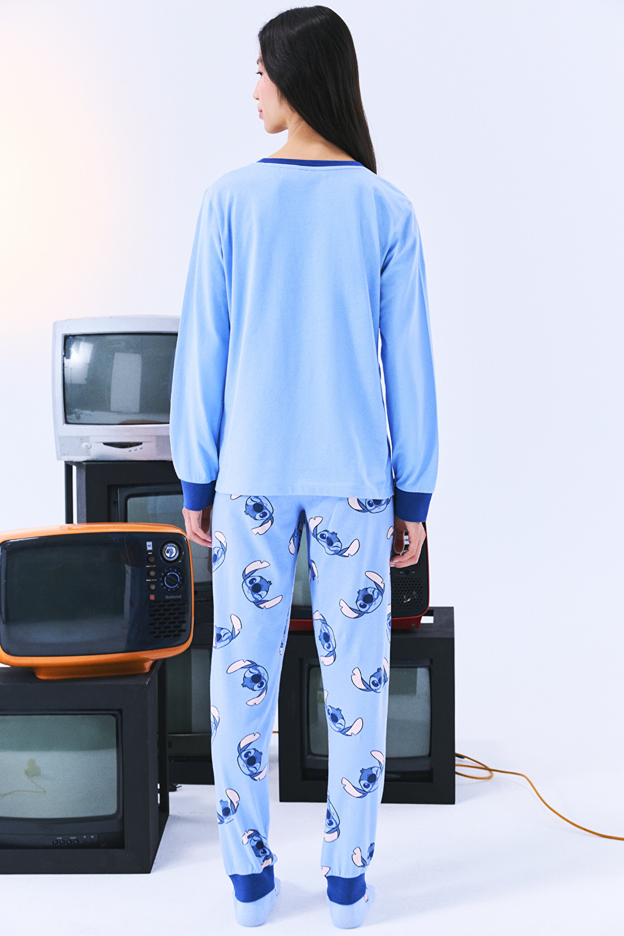 Stitch Ohana Pants Light Blue Pajama Set - Stitch Collection
