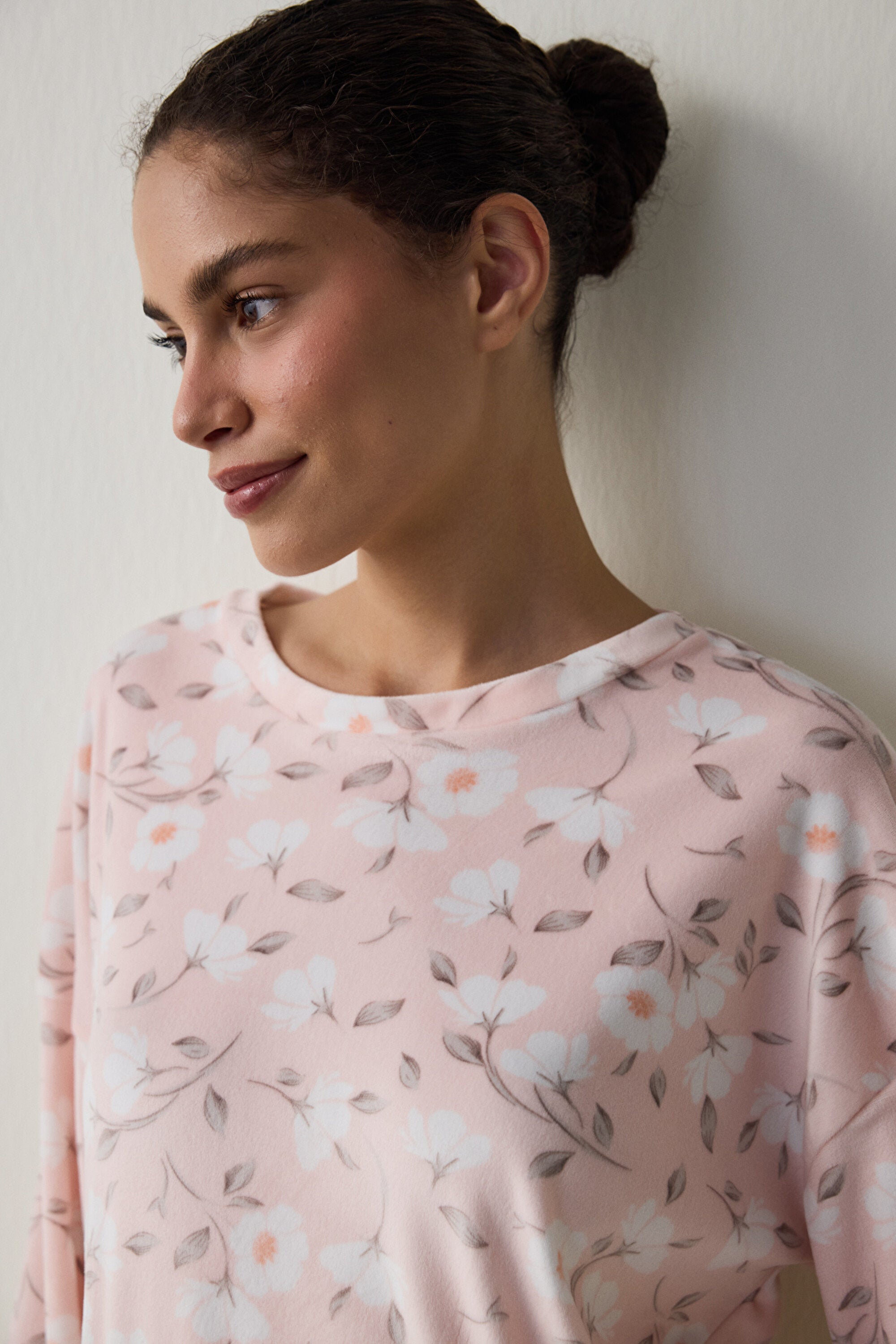 Light Pink Ellie Crew Neck Sweatshirt Pajama Top