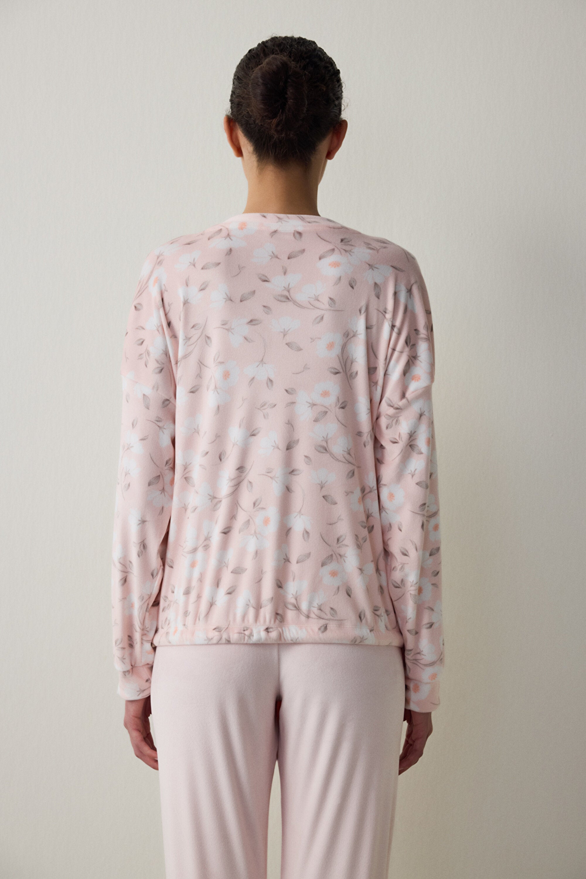 Light Pink Ellie Crew Neck Sweatshirt Pajama Top