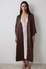 Lilah Satin Brown Dressing Gown
