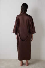 Lilah Satin Brown Dressing Gown