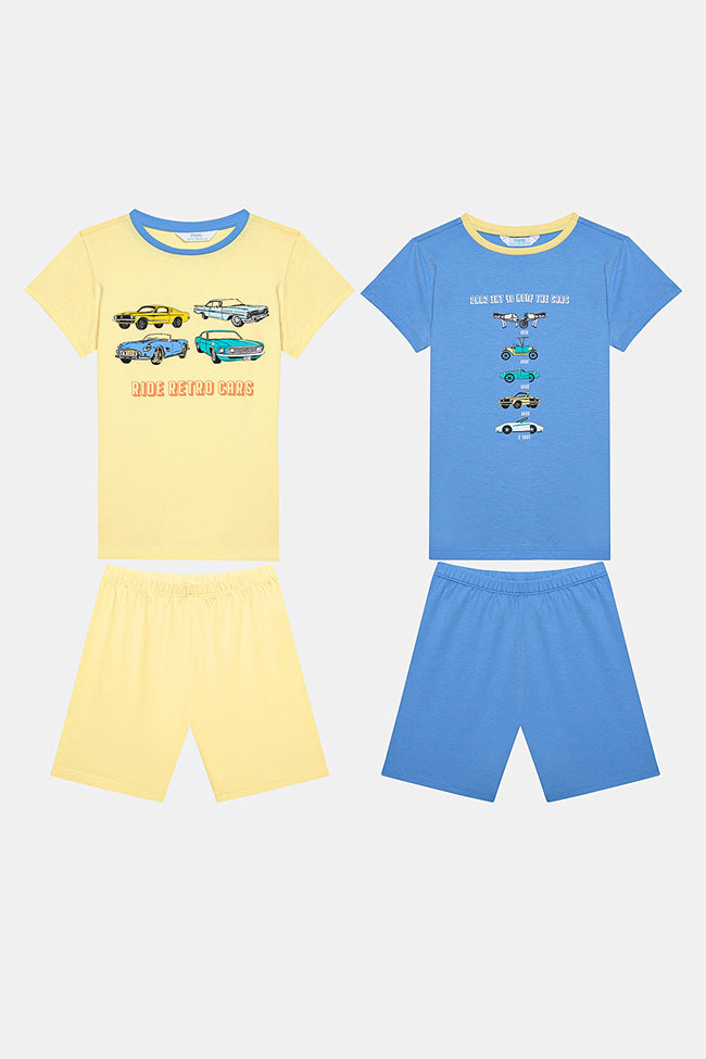 Boys Retro Cars 2in1 PJ Set Hover Image