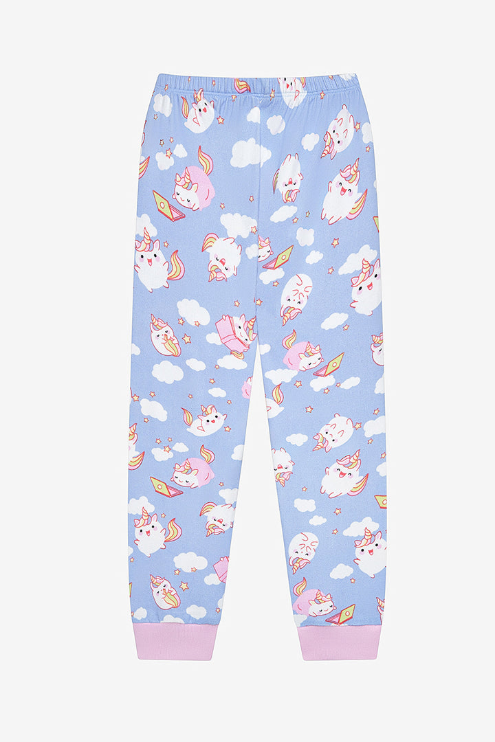 Girls Unicorn Thermal Multicolored Pajama Set