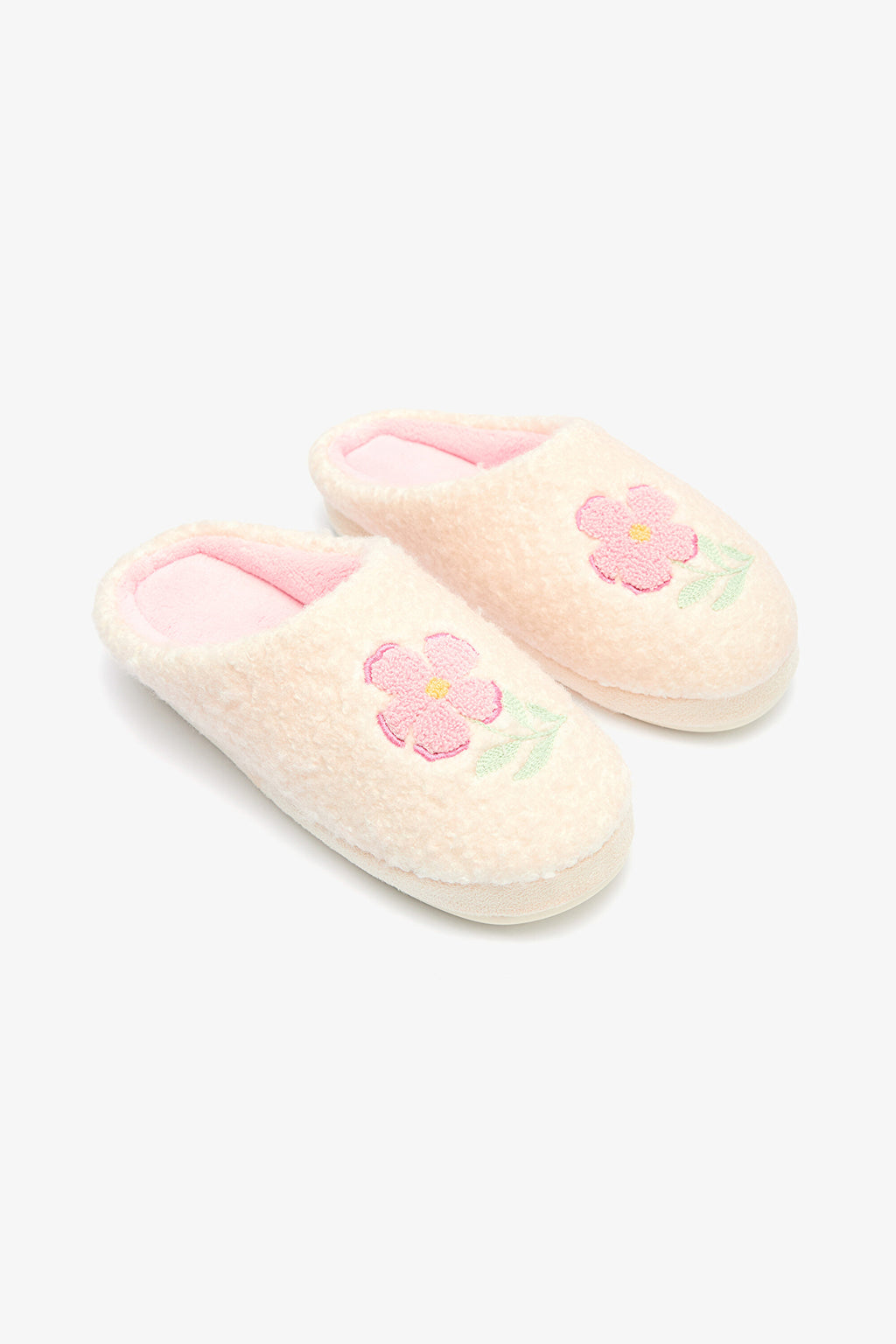Gardenia Pretty Flower Embroidered Slippers