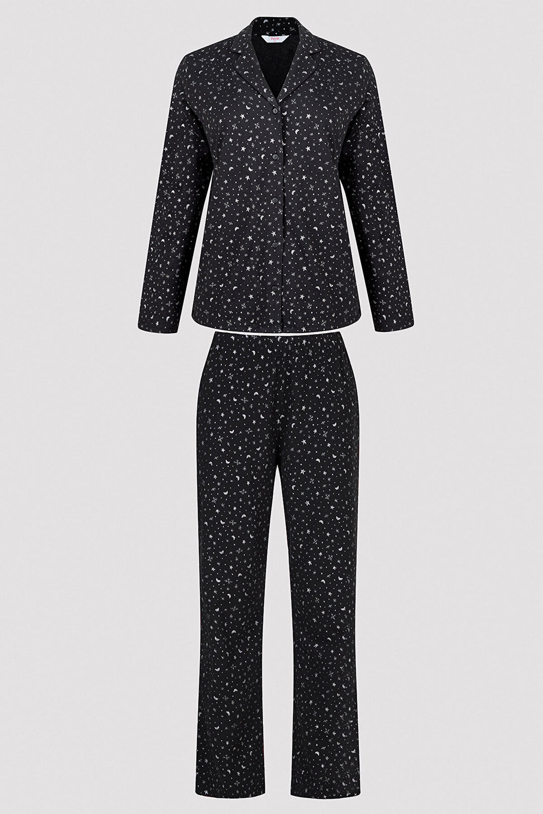 Dark Sky Long Sleeve Shirt Black Pajama Set