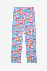 Girl Colorful Bows Shirt Off White Pajama Set