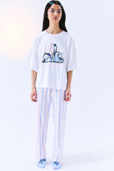 Stitch Happy Pants Optic White Pajama Set - Stitch Collection