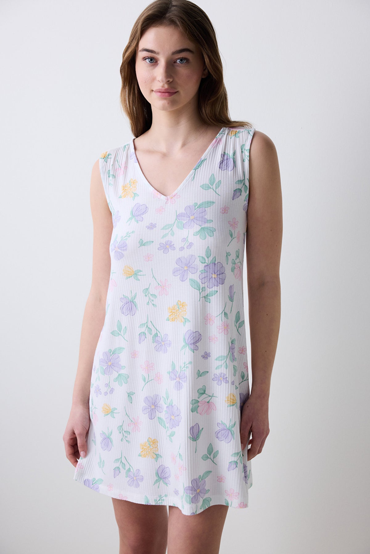 Love More Printed Multicolored Nightgown