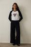 Off-White Kuromi Print Boat Neck Cotton Long-Sleeve Pajama Set