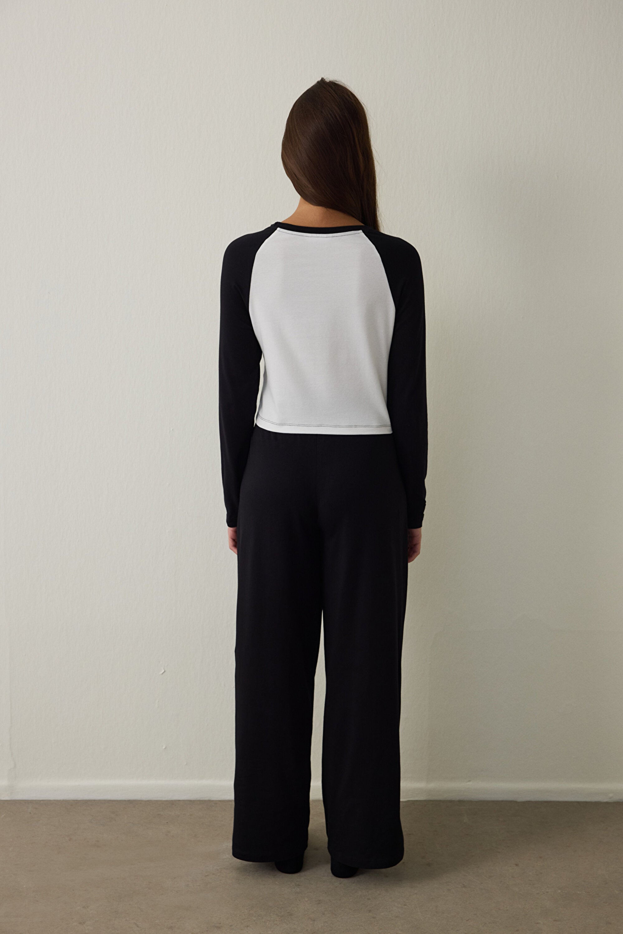 Off-White Kuromi Print Boat Neck Cotton Long-Sleeve Pajama Set