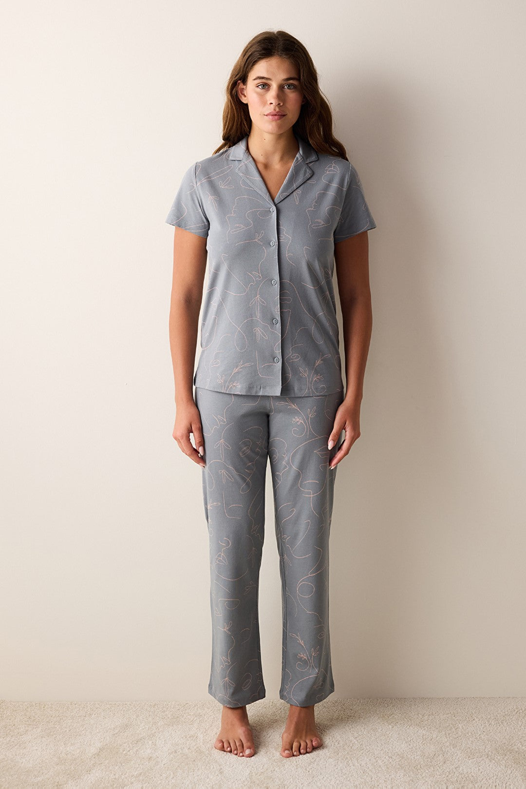 Maisie Gray Shirt Pants Pajama Set