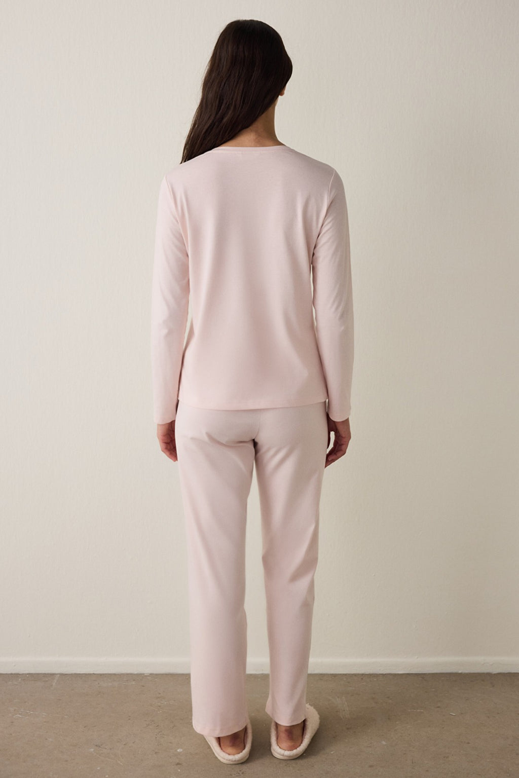 Lila Blanket Slogan Printed Crew Neck Long Sleeve Pajama Set