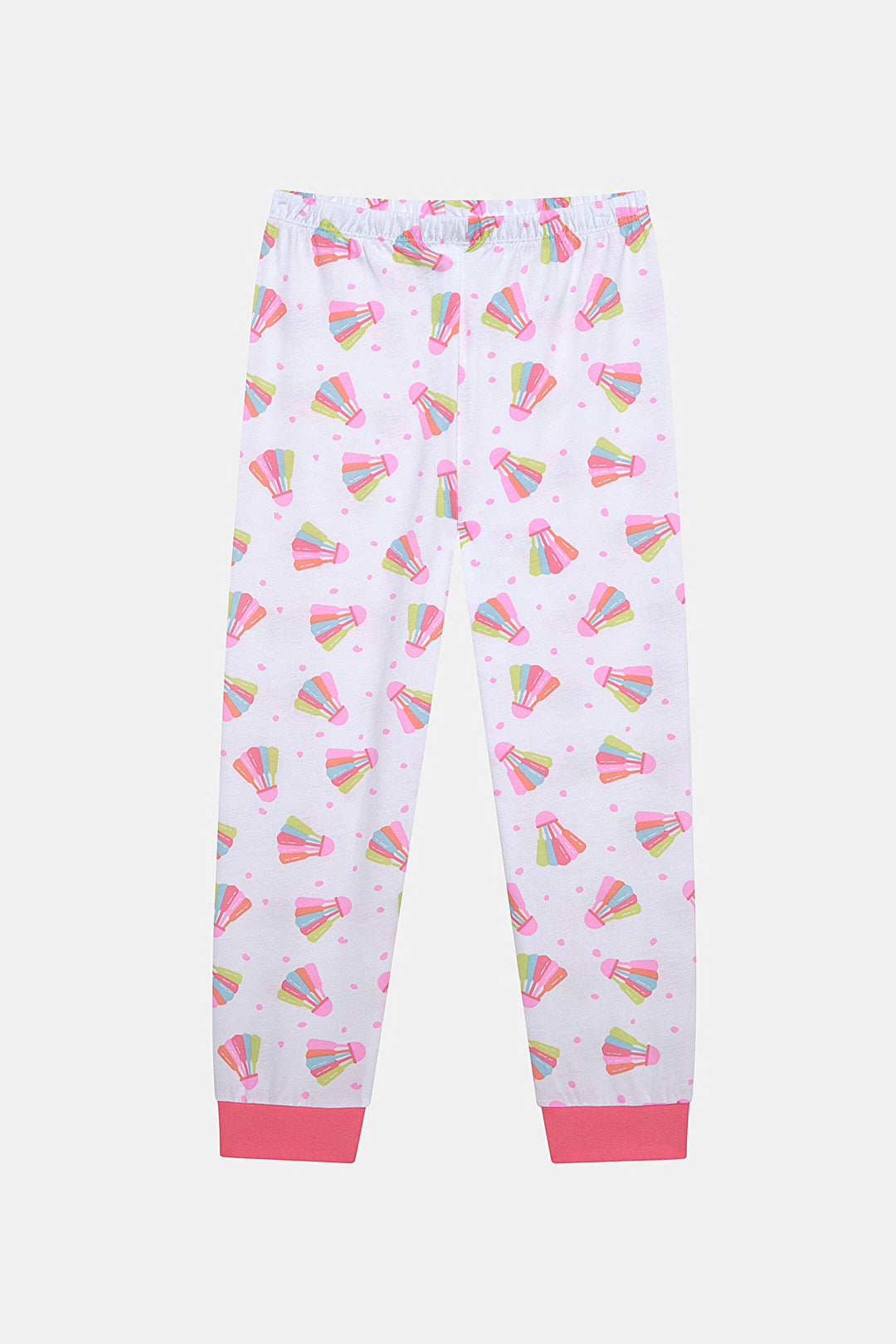 Cotton Girls Badminton 2-Piece Multicolored Pajama Set