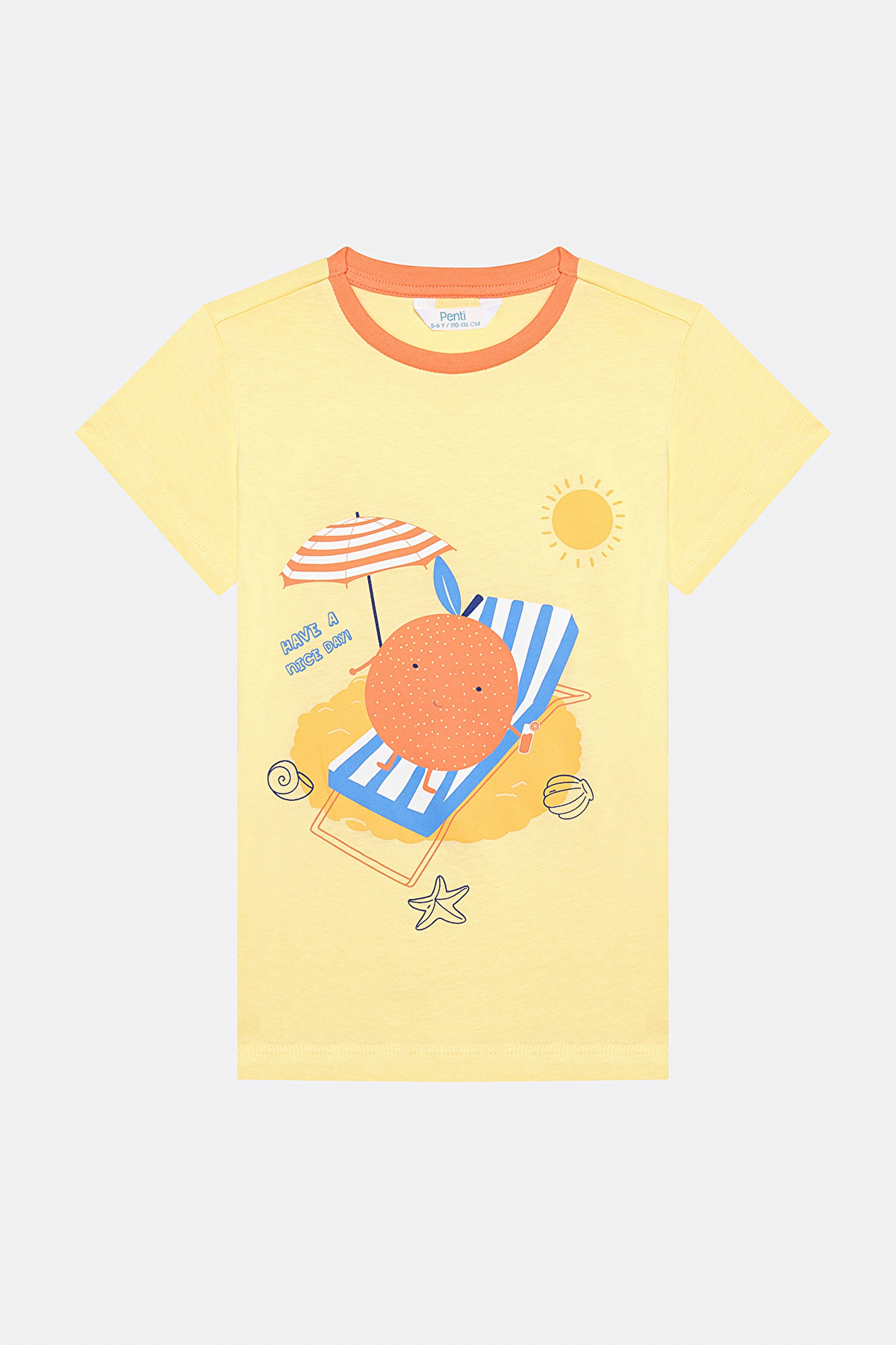 Boys Orange 2in1 PJ Set