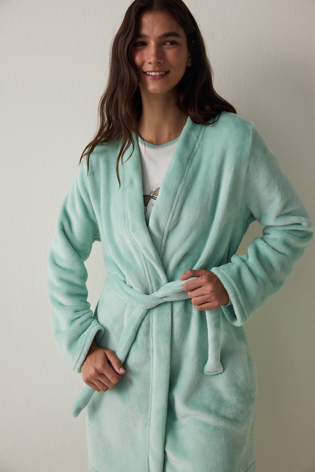 Mint Sleep-In Belted Soft Thermal Robe