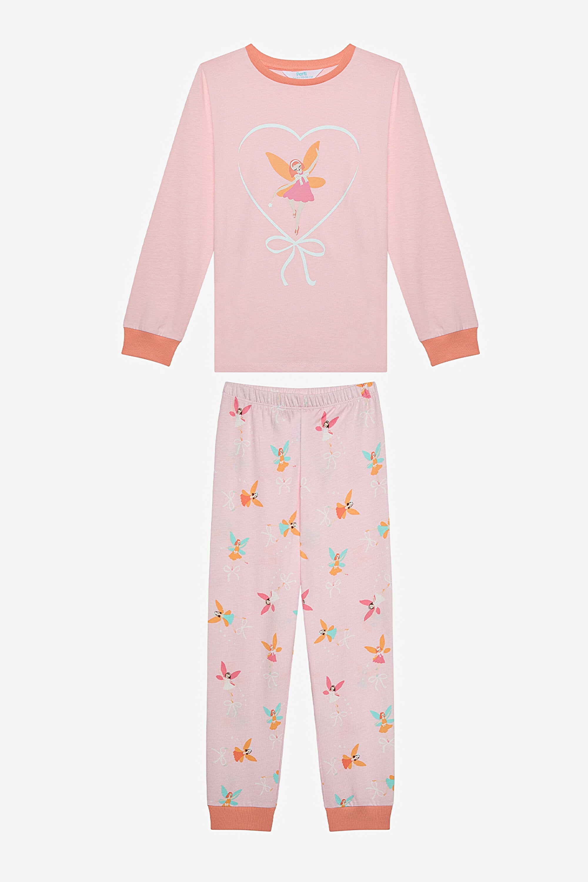 Girl Child Put On Ribbon 2-Piece Multicolored Pajama Set