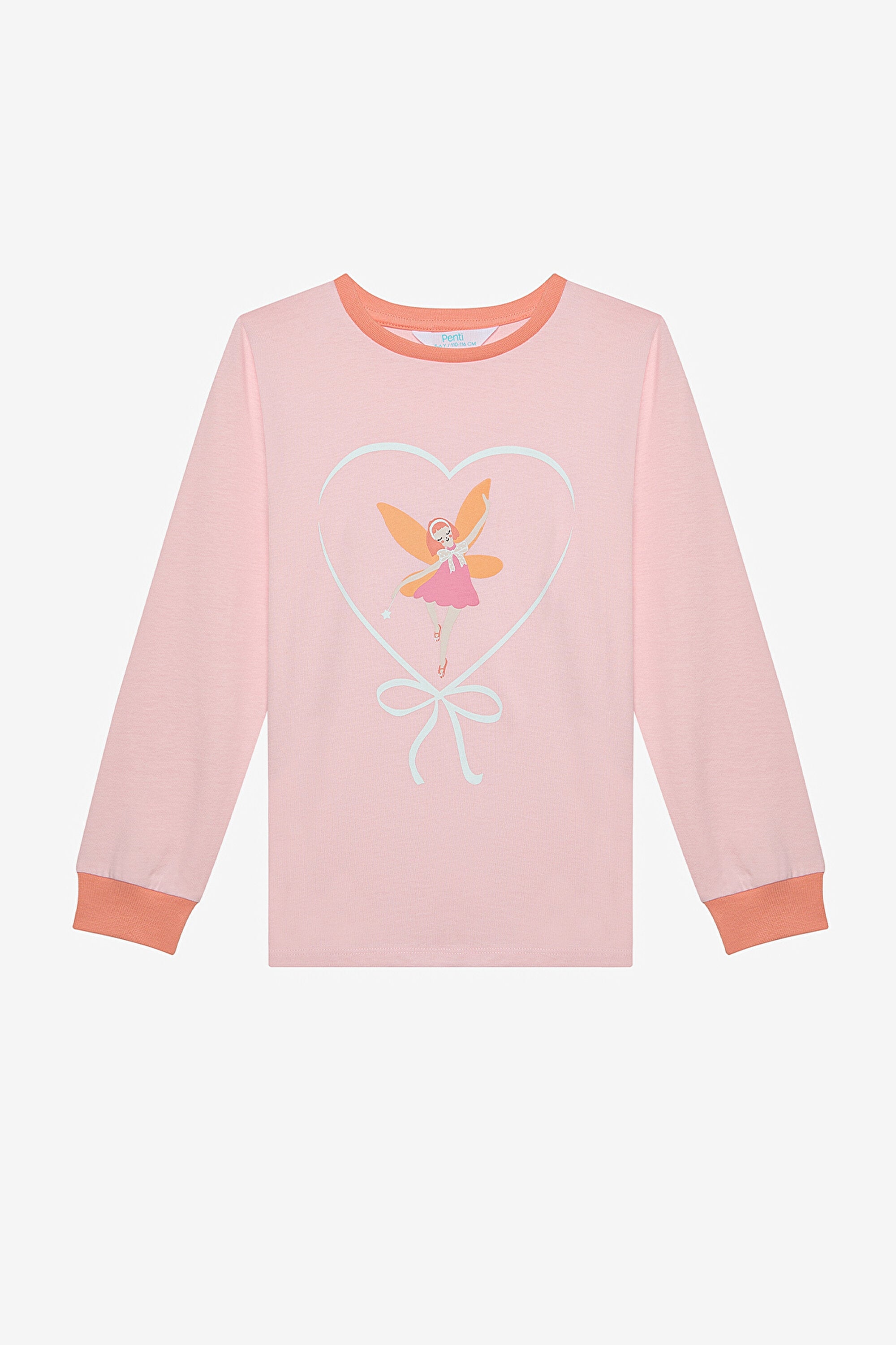 Girl Child Put On Ribbon 2-Piece Multicolored Pajama Set