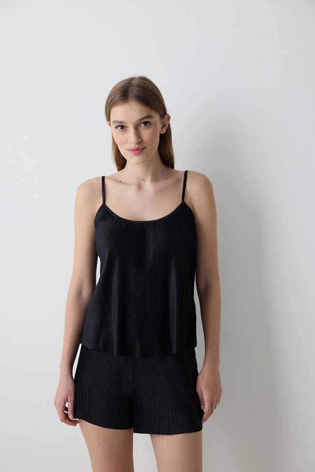 Fleur Black Tank Top - Penti Loves Paris Collection Hover Image