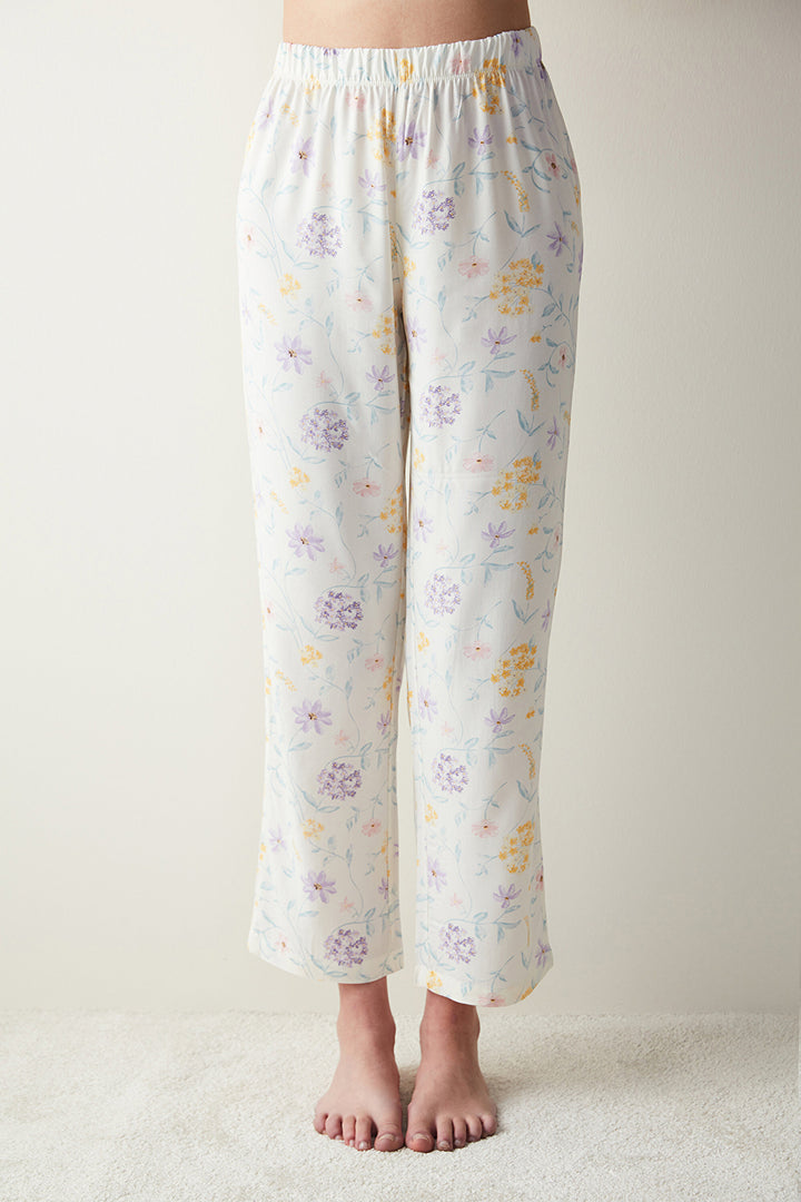 Spring Dream White Trousers Pajama Bottoms