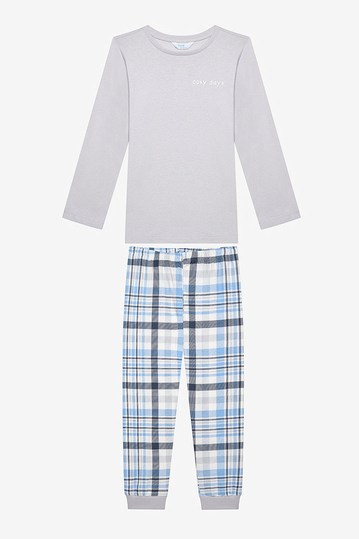 Cotton Boy Plaid 2-Piece Multicolored Pajama Set