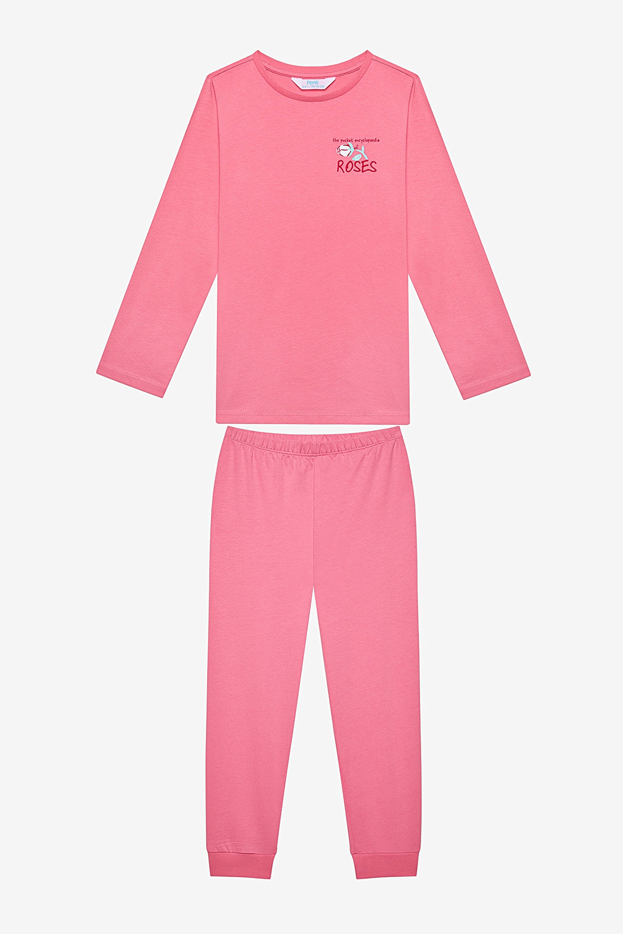Girl Rose 2-Piece Multicolored Pajama Set
