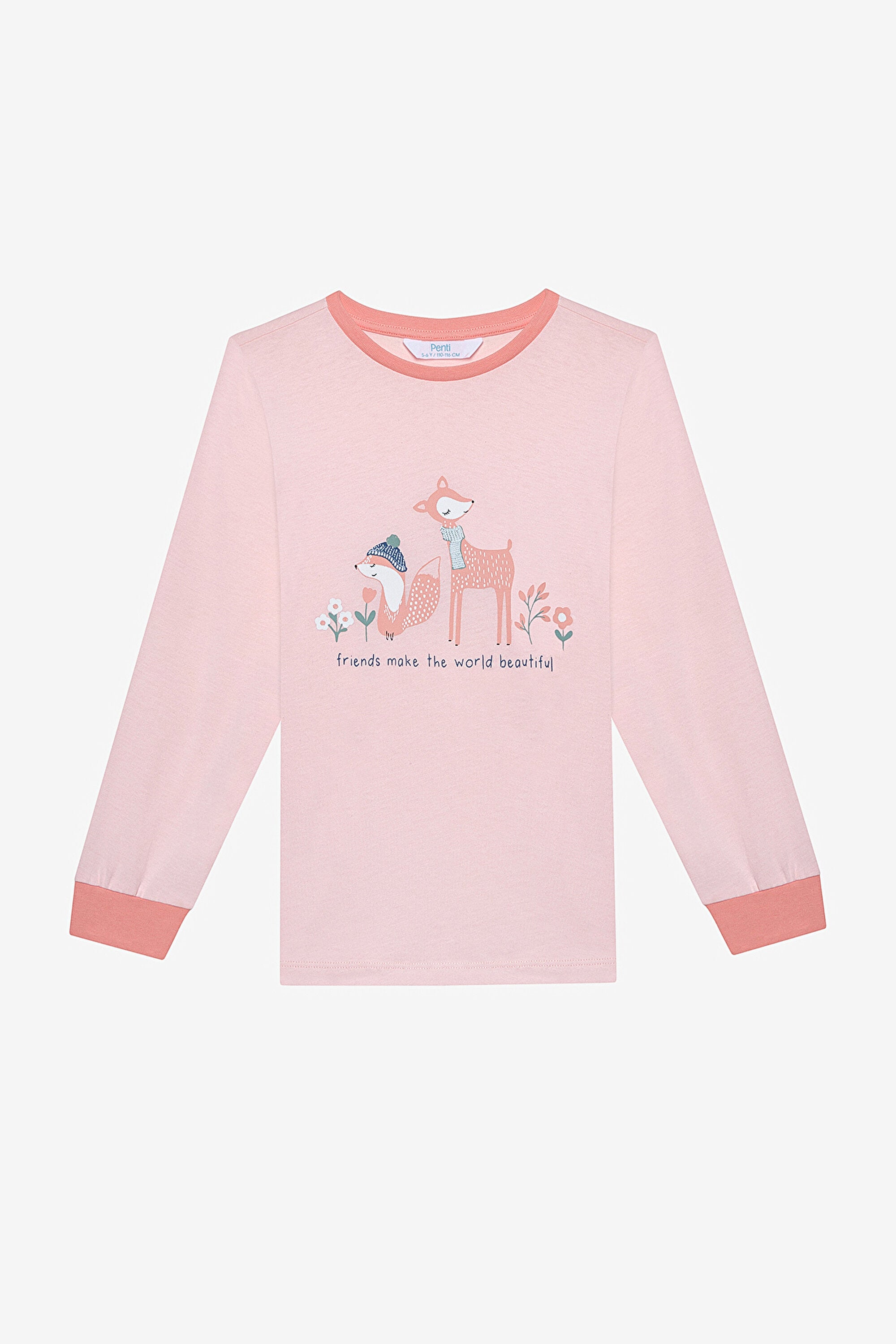 Cotton Girls Woodland 2-Piece Multicolored Pajama Set