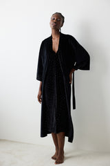 Party Velvet Black Dressing Gown