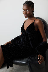 Party Velvet Black Dressing Gown
