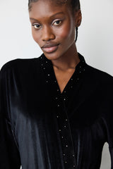 Party Velvet Black Dressing Gown