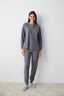 Dark Gray Waffle Dark Gray Pants Pajama Set