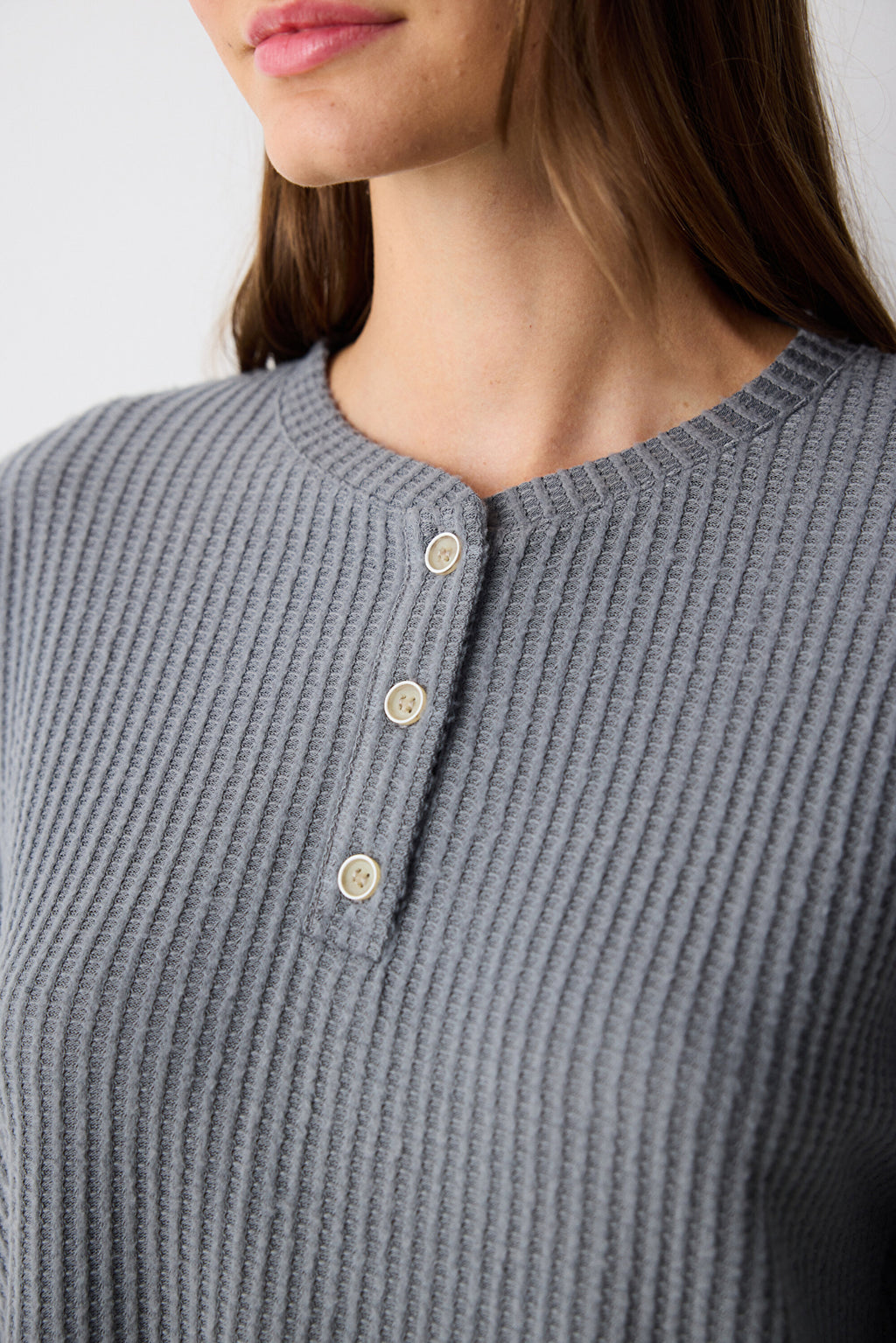 Dark Gray Waffle Dark Gray Pants Pajama Set