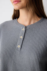 Dark Gray Waffle Dark Gray Pants Pajama Set