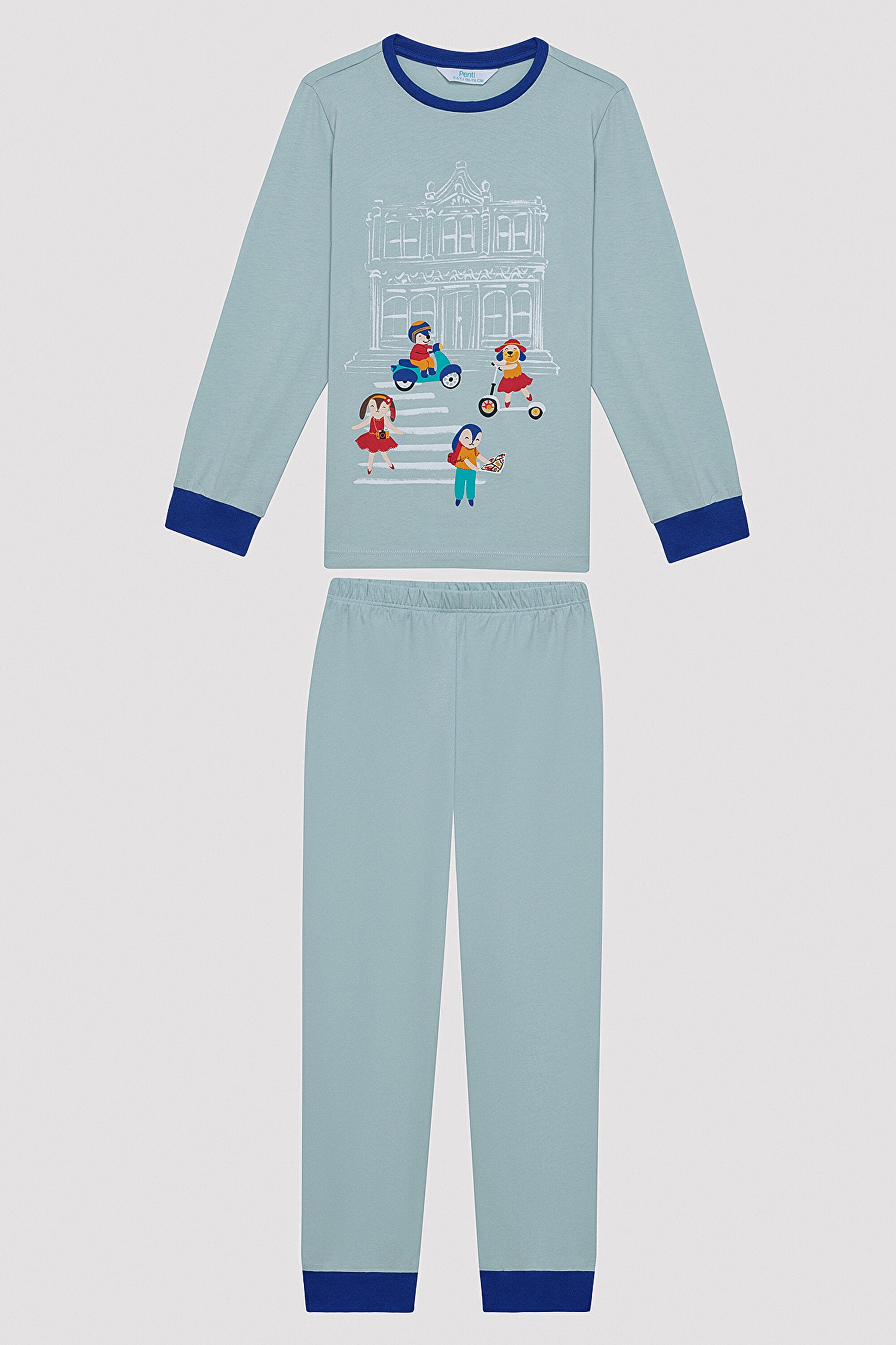 Boys Visit Museum Multicolored 2-Piece Pajama Set