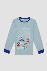 Boys Visit Museum Multicolored 2-Piece Pajama Set