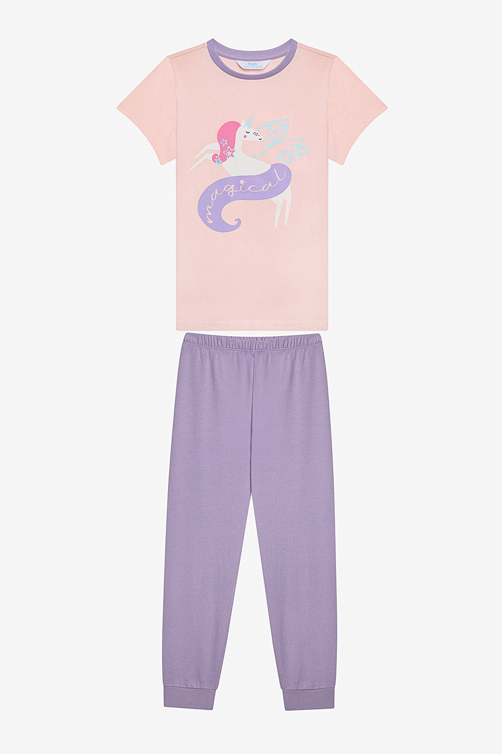 Girls Magical 2-Piece Multicolored Pajama Set