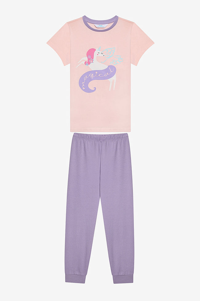 Girls Magical 2-Piece Multicolored Pajama Set Main Image