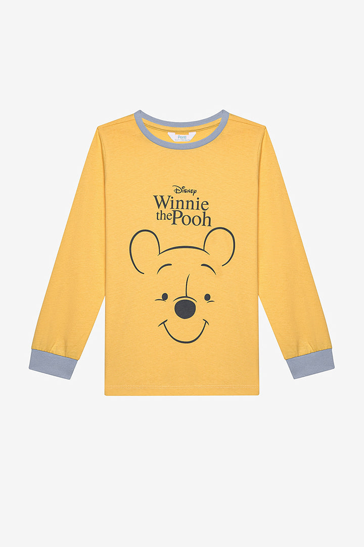 Cotton Unisex Winnie Pooh Yellow Pajama Set