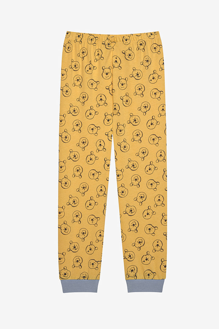 Cotton Unisex Winnie Pooh Yellow Pajama Set