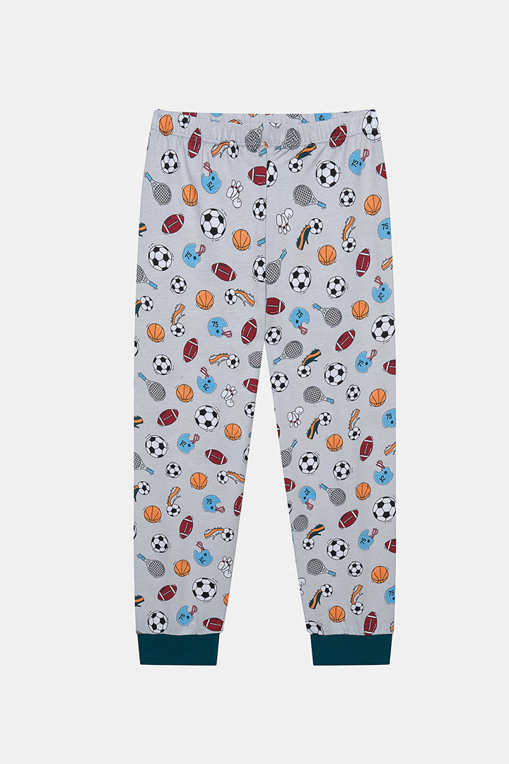 Cotton Boy Sporty 2-Piece Multicolored Pajama Set