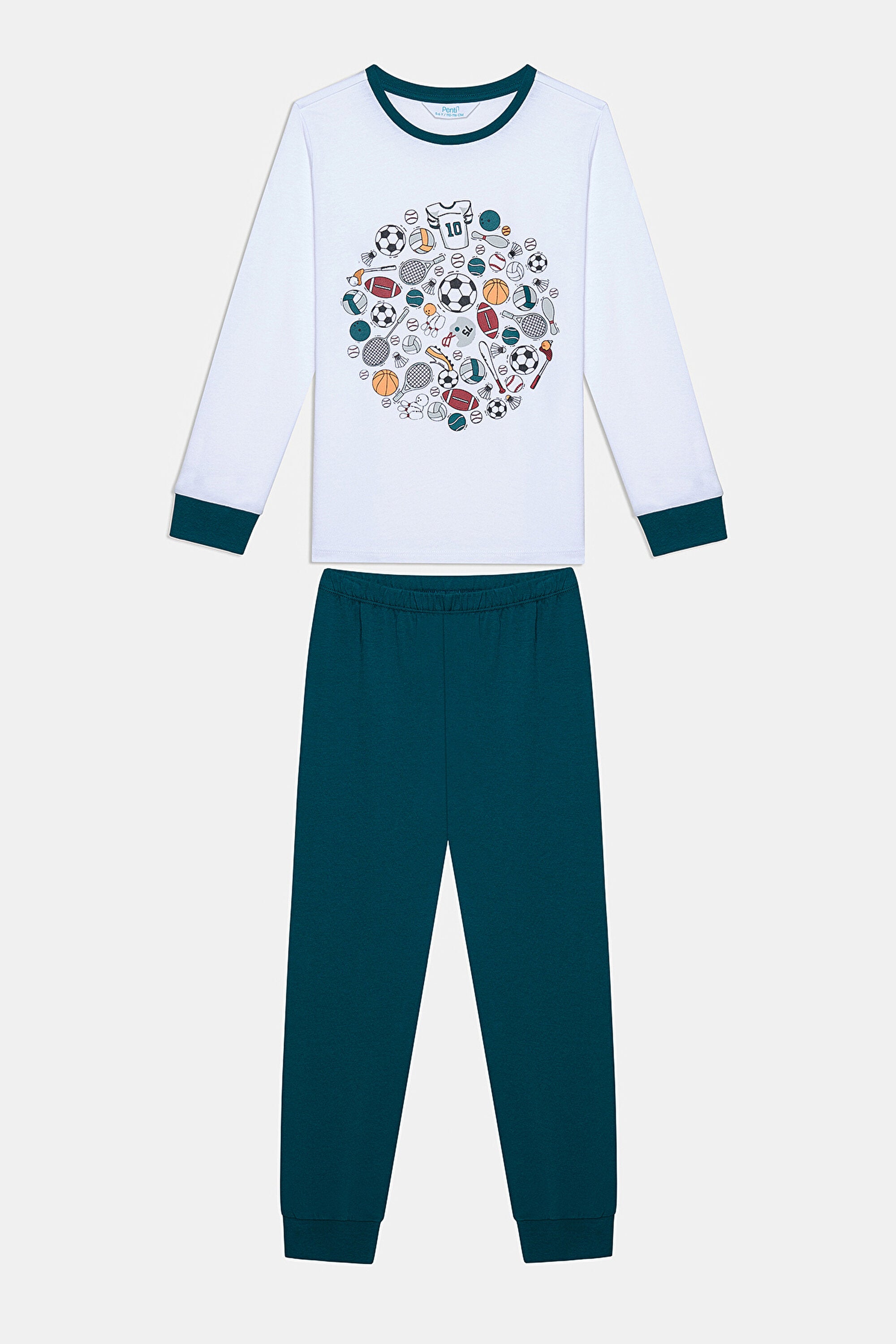 Cotton Boy Sporty 2-Piece Multicolored Pajama Set