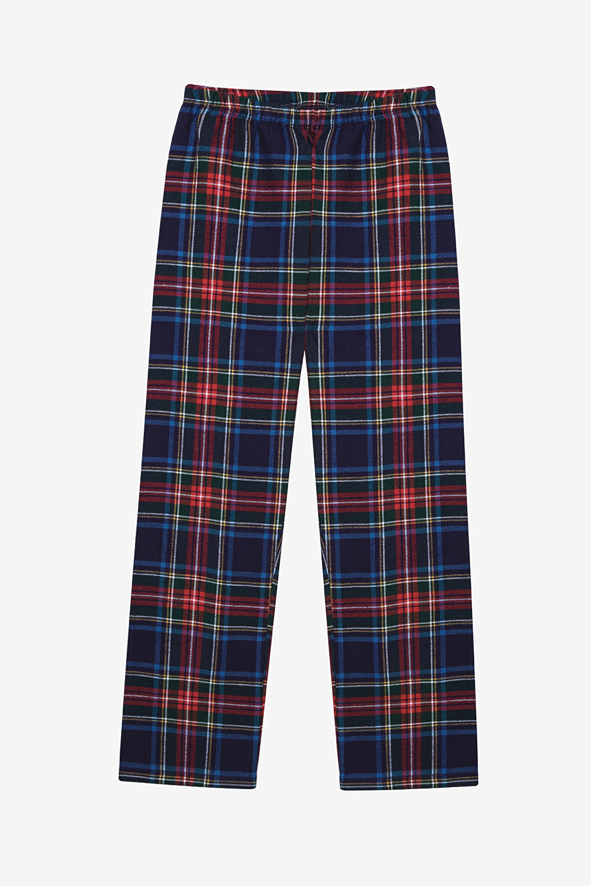 Cotton Unisex Kids Navy Plaid Fam Red Shirt Pajama Set