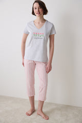Spring Time Capri Multicolored Pajama Set