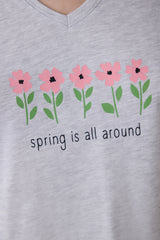 Spring Time Capri Multicolored Pajama Set