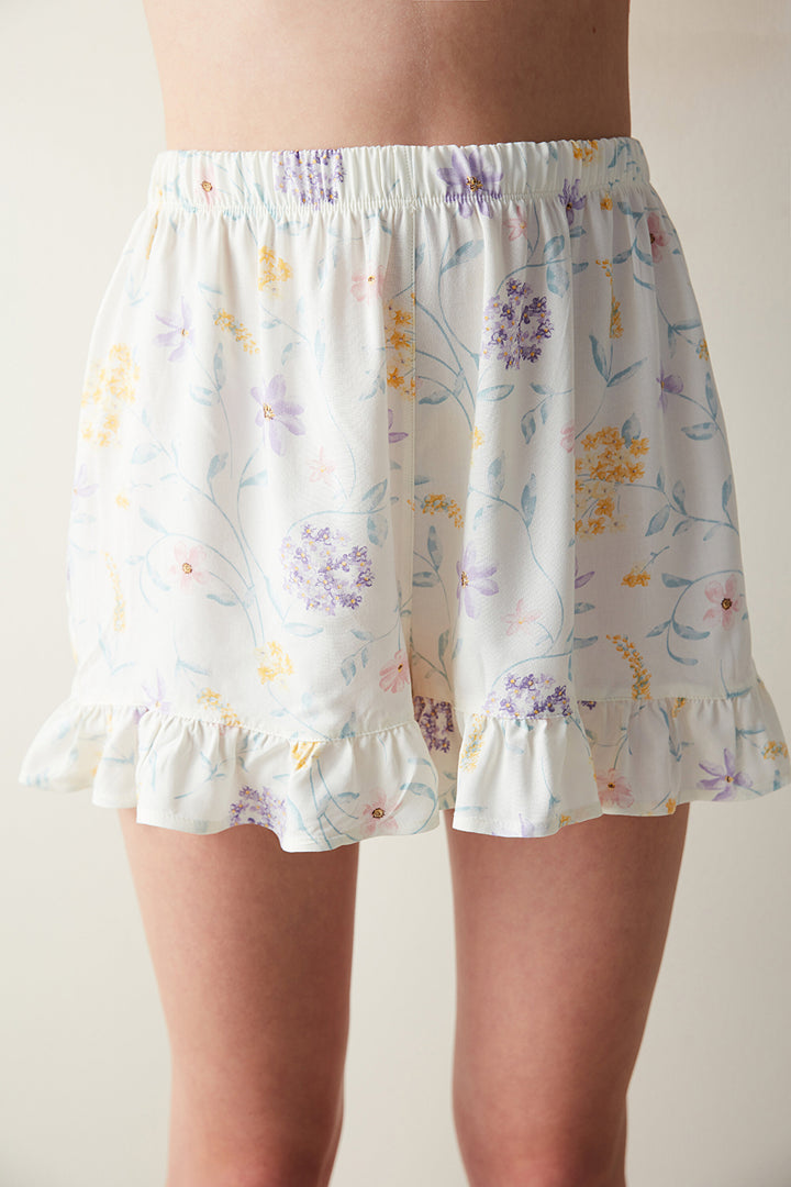 Spring Dream White Shorts Pajama Bottoms