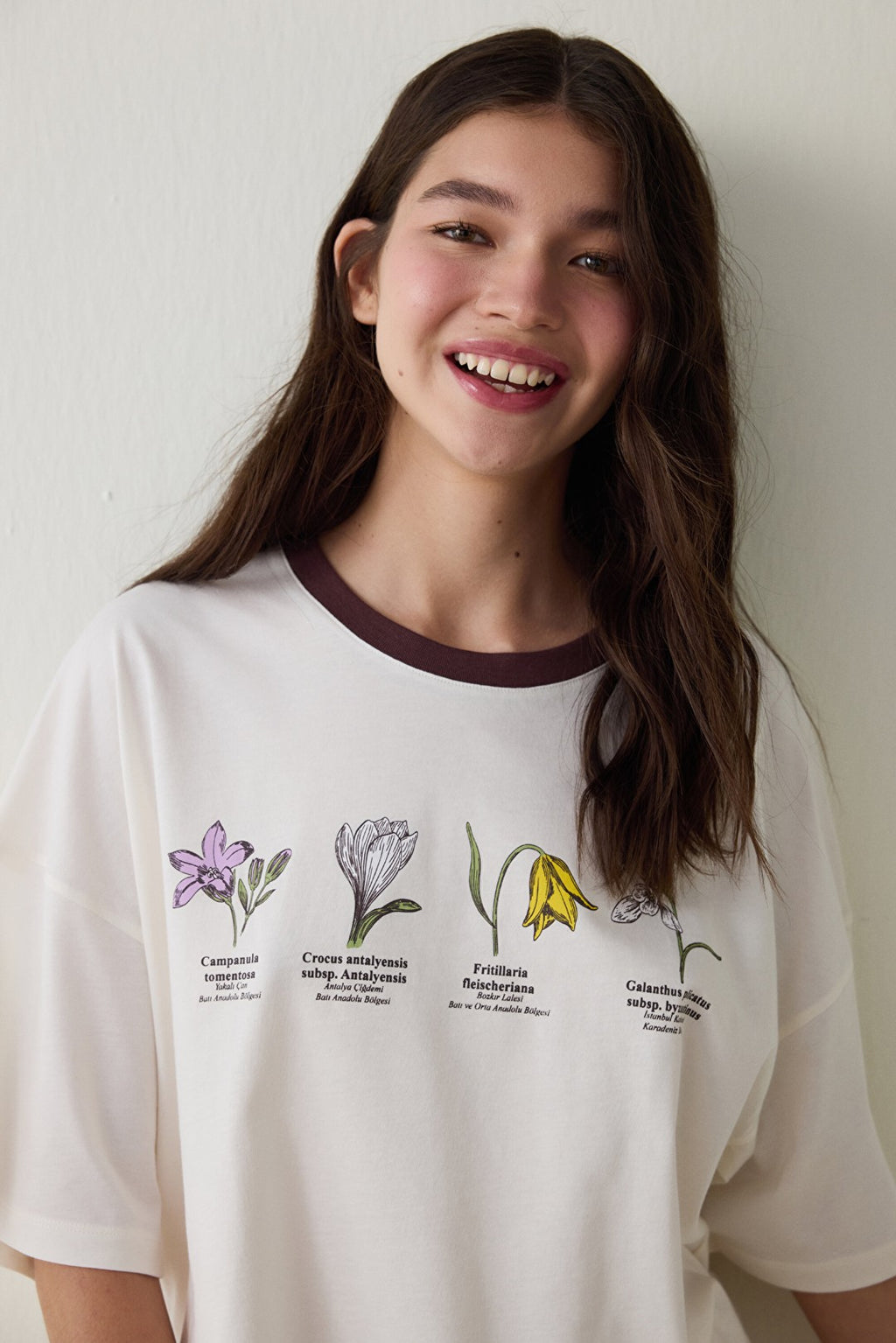 Ecru Steppe Tulip Floral Print Cotton Crew Neck Short Sleeve Pajama Set with Shorts - Inspired by Flora