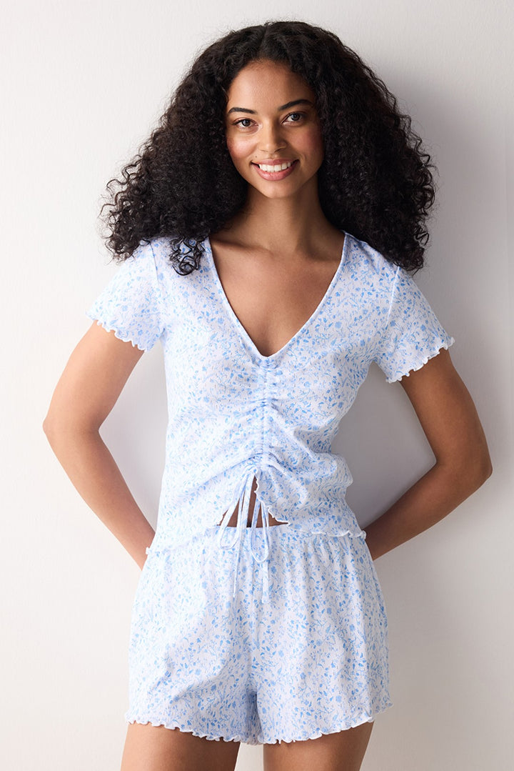 Alice Pointel Blue T-Shirt Pajama Top