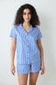 Amelia Shirt Shorts Striped Blue Pajama Set
