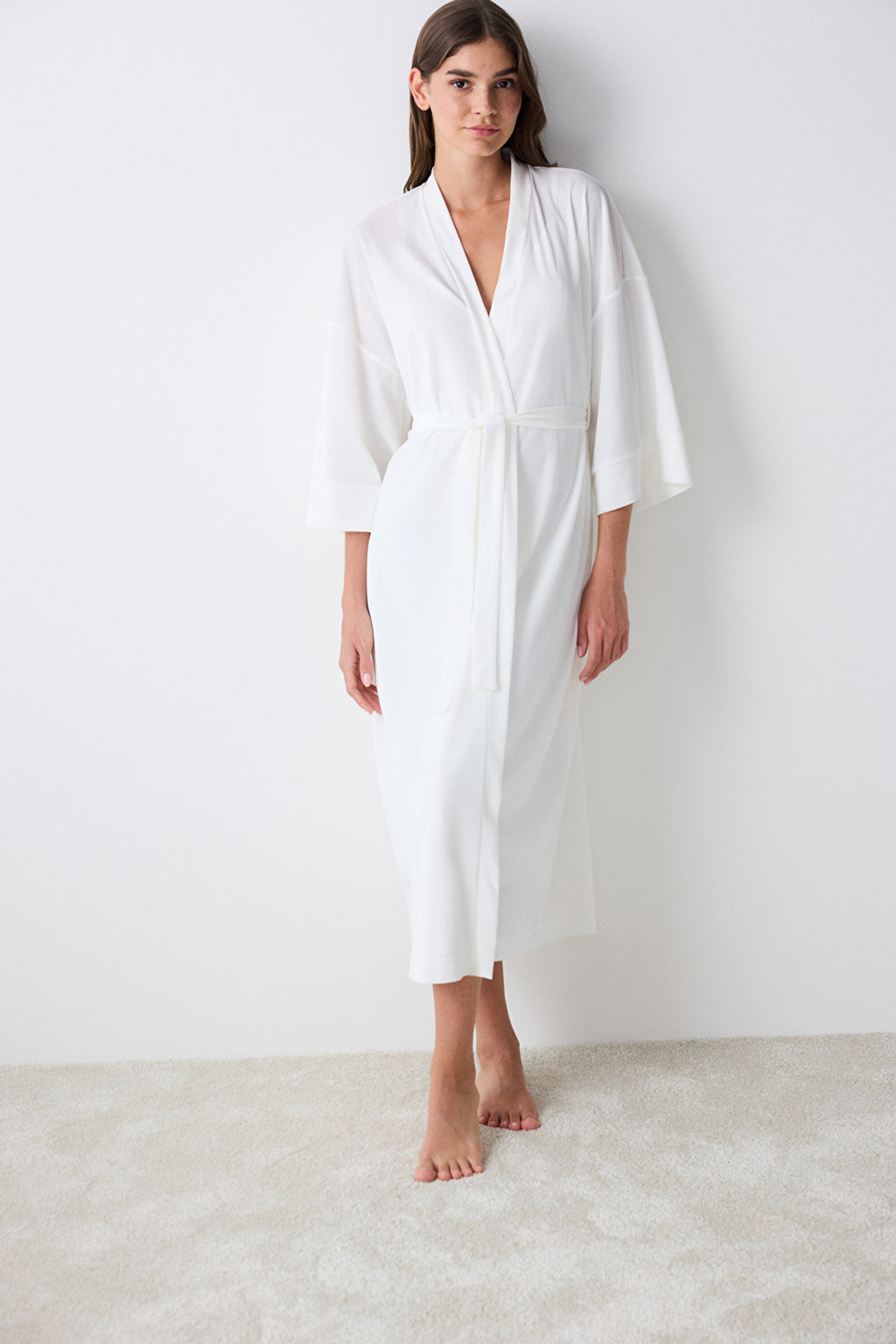 Maria Velvet Off White Dressing Gown