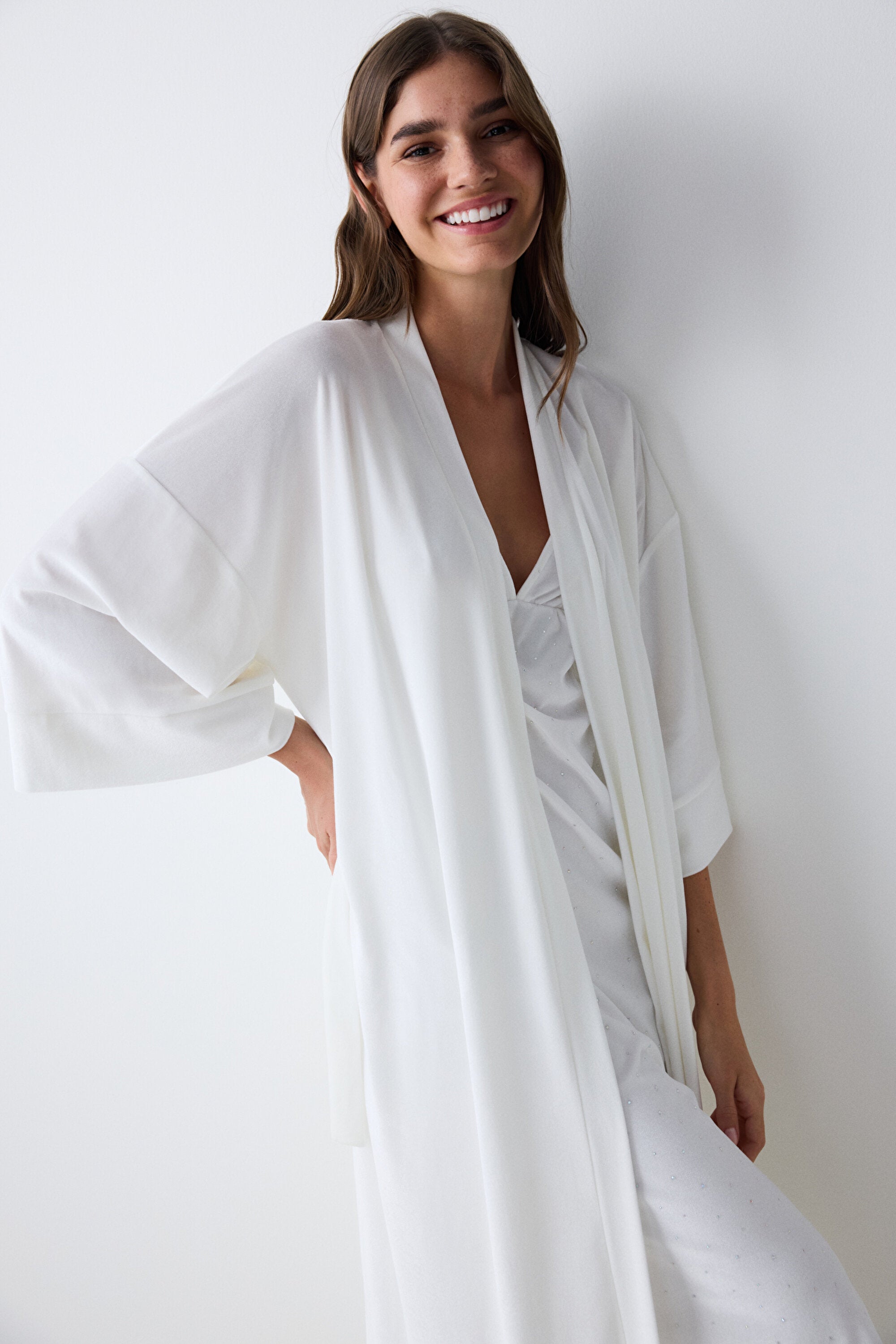 Maria Velvet Off White Dressing Gown