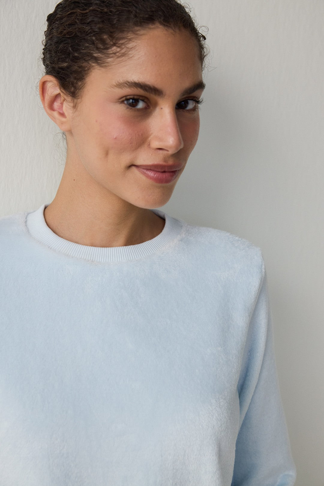 Light Blue Magic Crew Neck Sweatshirt Pajama Top